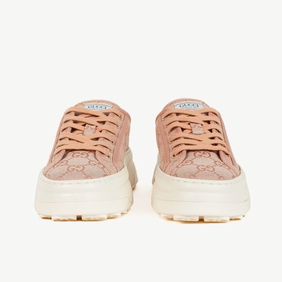 Gucci Pink New Canvas GG Monogram Platform Sneakers - Picture 2 of 11
